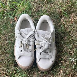 Puma Cream Sneakers with Brown Sole